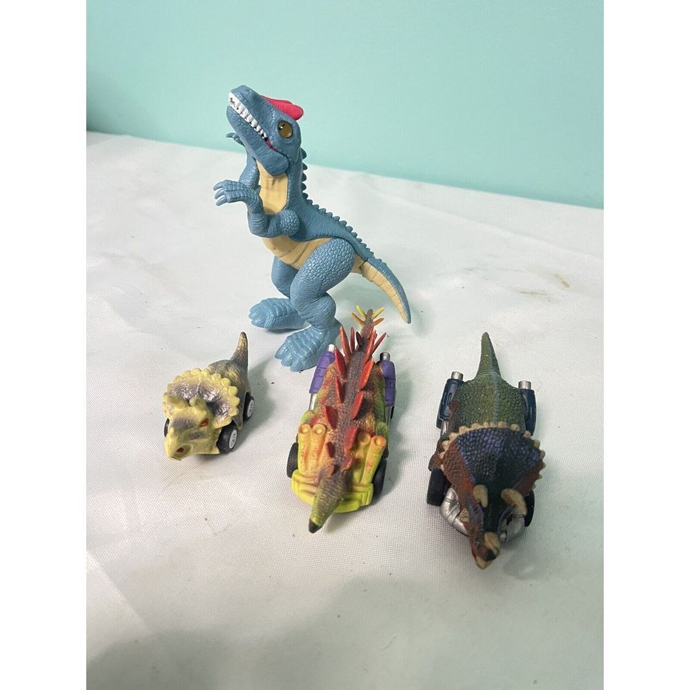 Dinosaur Cars Monster Trucks Lot ofโ 3 Play Vehicles for Toddlers & T-Rex. B-W